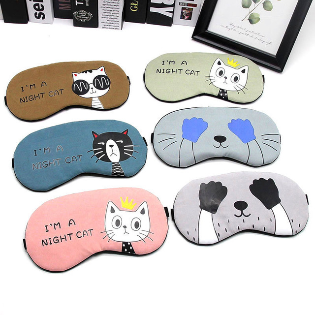 Cute Cartoon Sleeping Mask Sleep Face Eye Mask Blindfold Eyeshade For  Traveling Home Sleep Health Wholesale Logo Customized - AliExpress